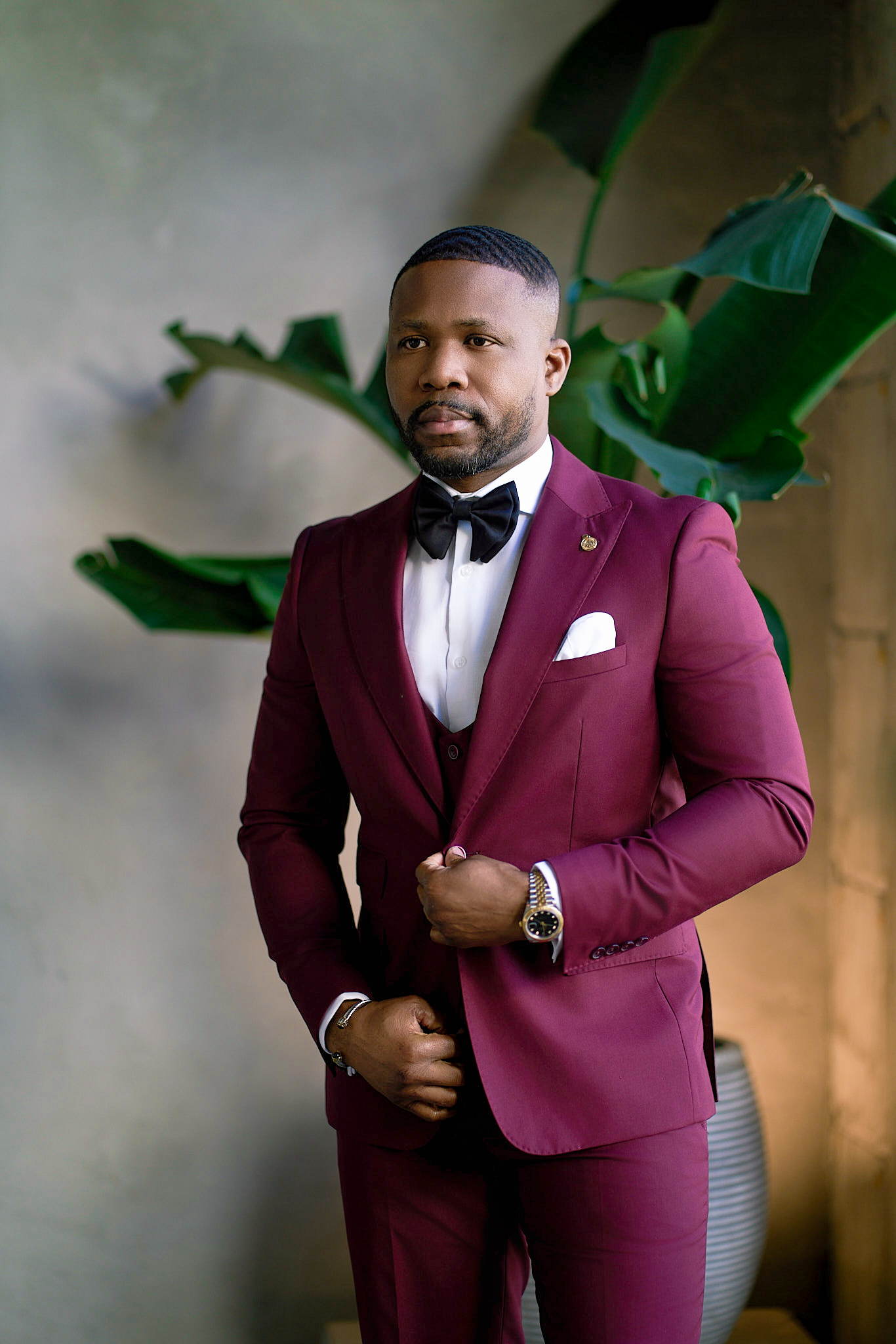Groomsmen: Burgundy 3PSuit Richmenlooks