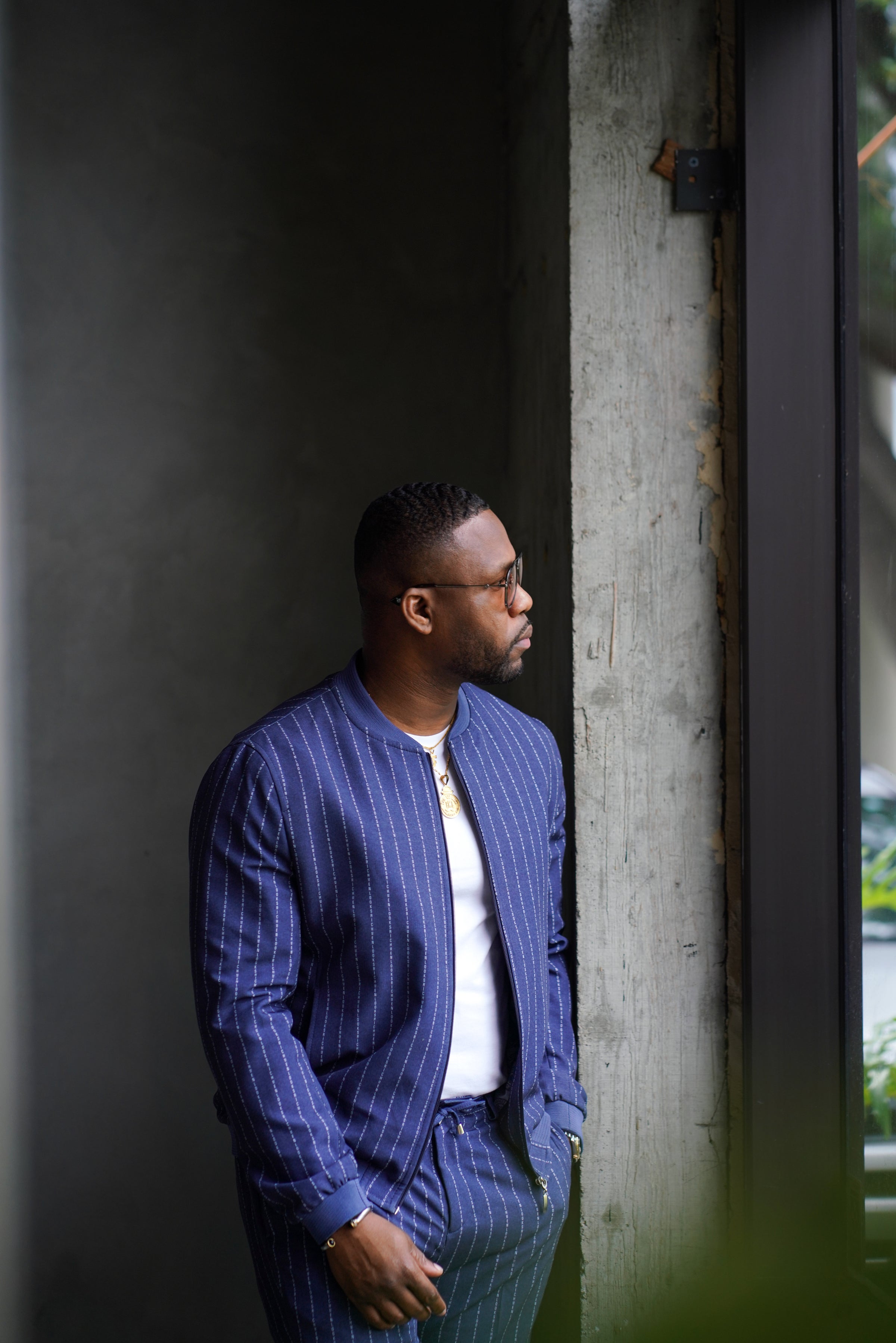 NEW RML Signature Blue White Pinstripe Bomber Set | Richmenlooks