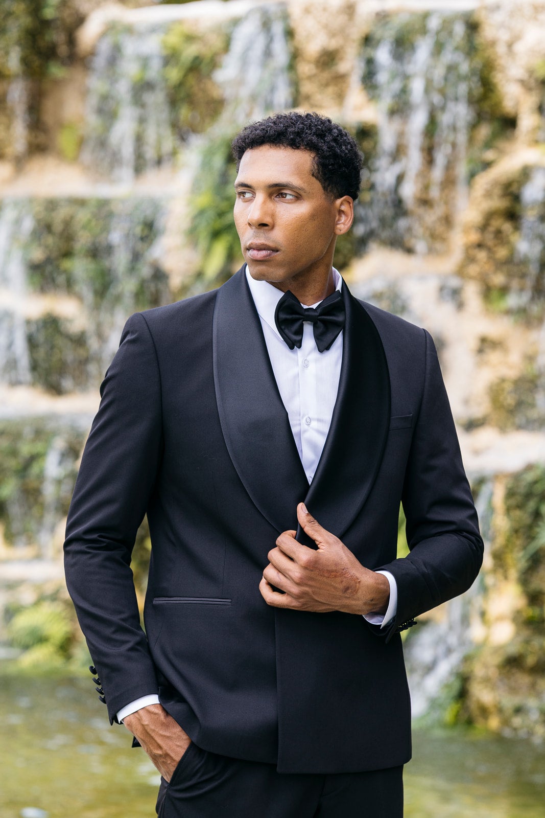 RML Black Double Breasted Shawl Tuxedo | Richmenlooks