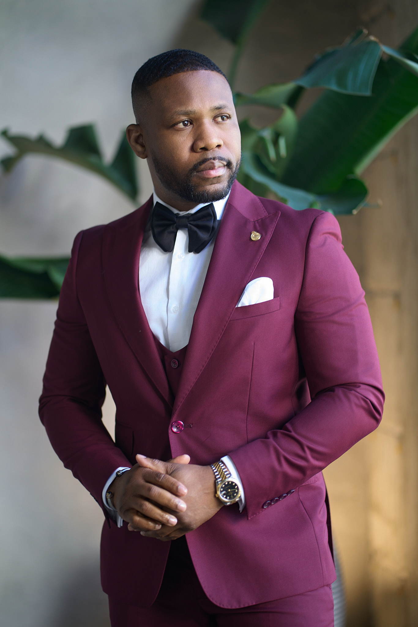 Groomsmen: Burgundy 3PSuit | Richmenlooks