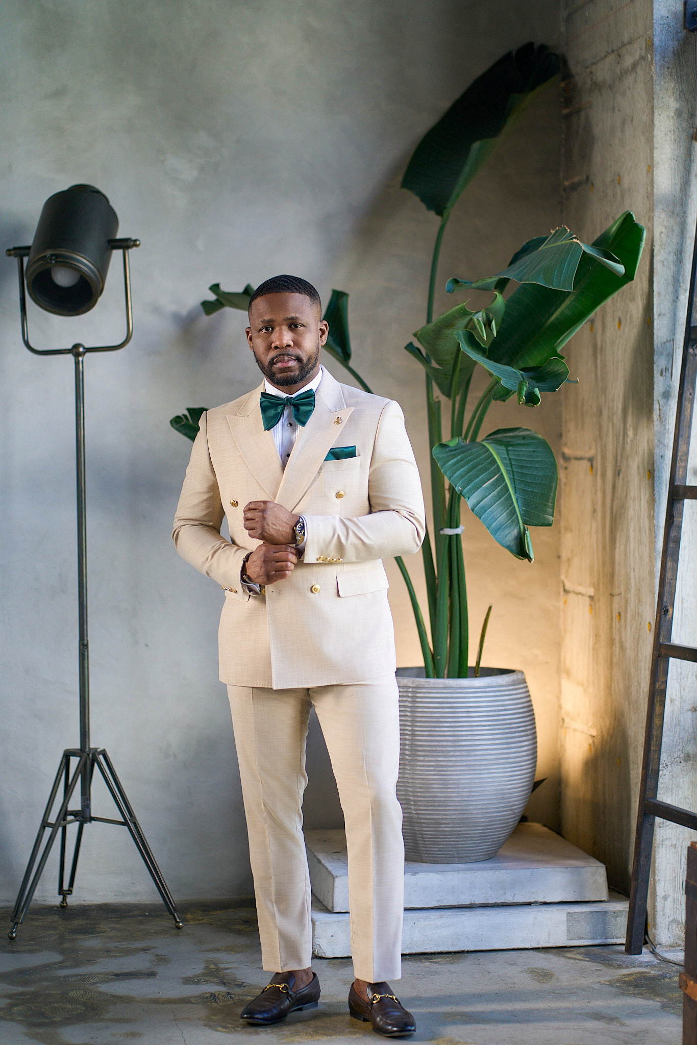 Groomsmen: Khaki Tan Gold Double Breasted Suit Richmenlooks