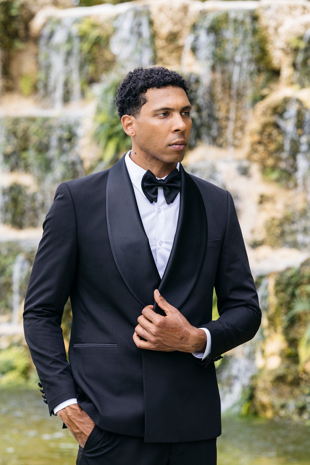RML Black Double Breasted Shawl Tuxedo | Richmenlooks
