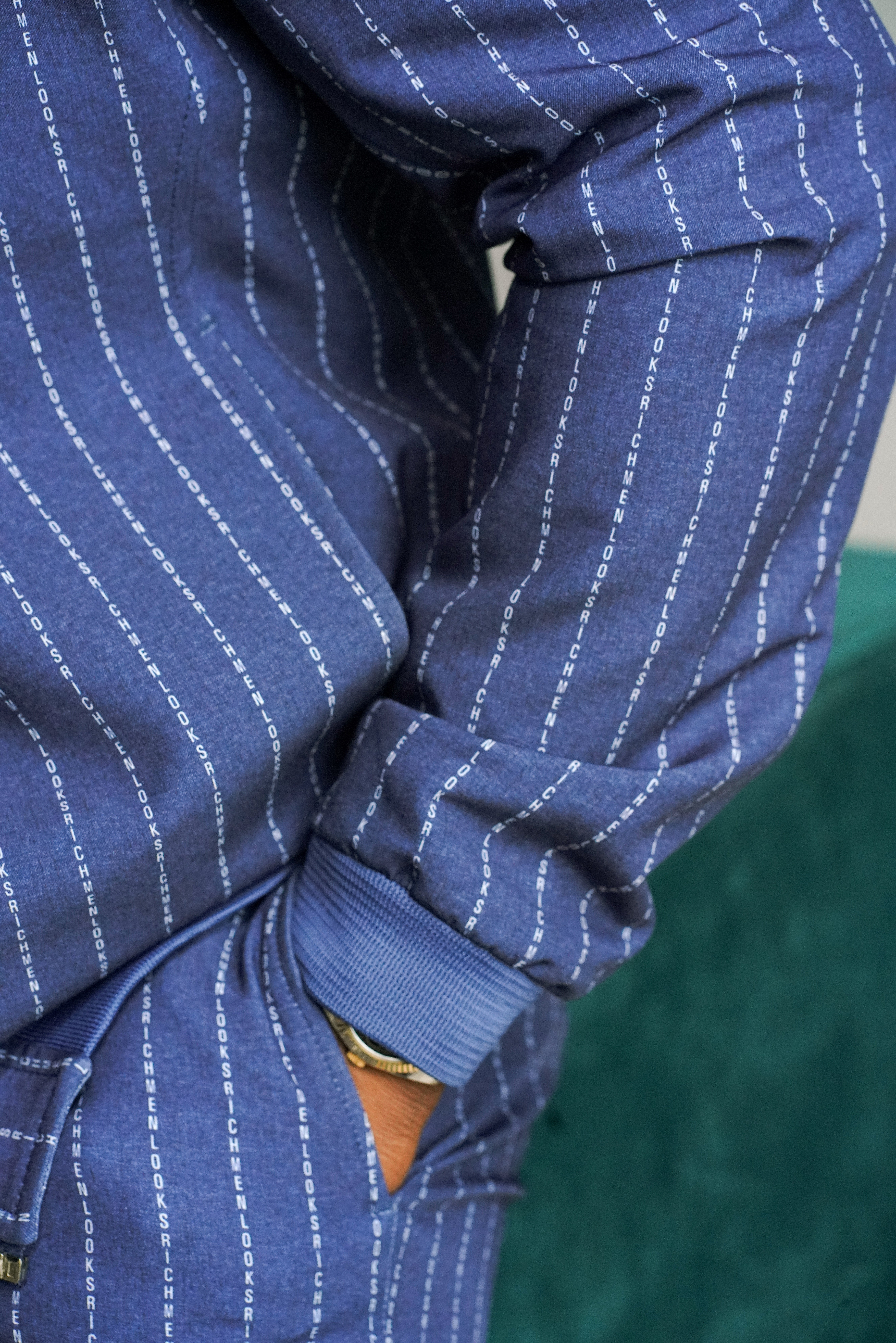 NEW RML Signature Blue White Pinstripe Bomber Set | Richmenlooks