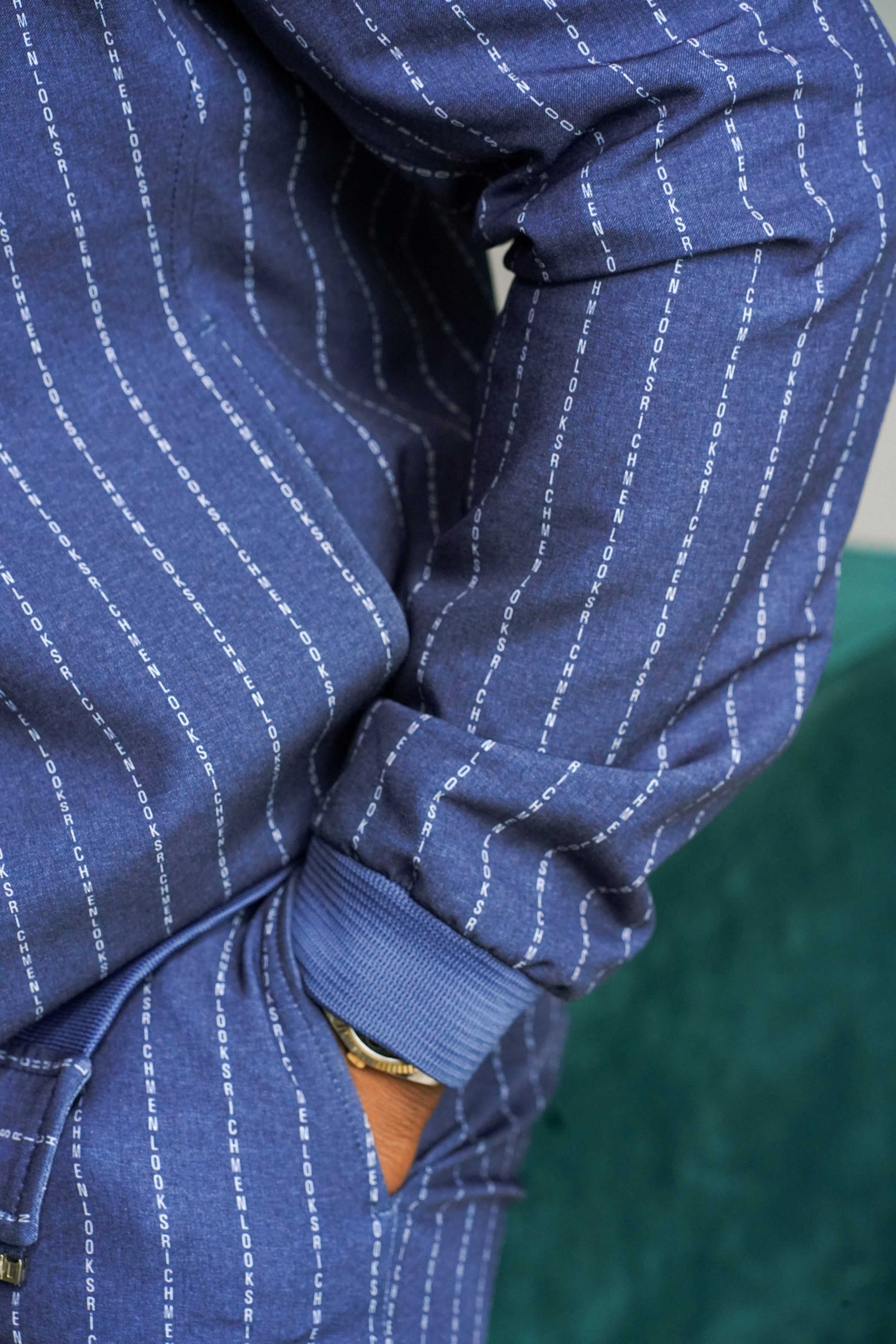 NEW RML Signature Blue White Pinstripe Bomber Set | Richmenlooks