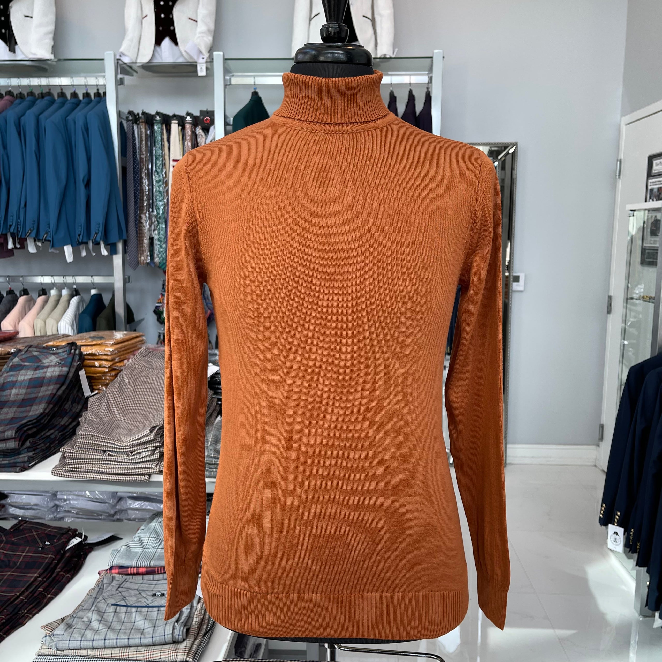 Rust orange turtleneck store